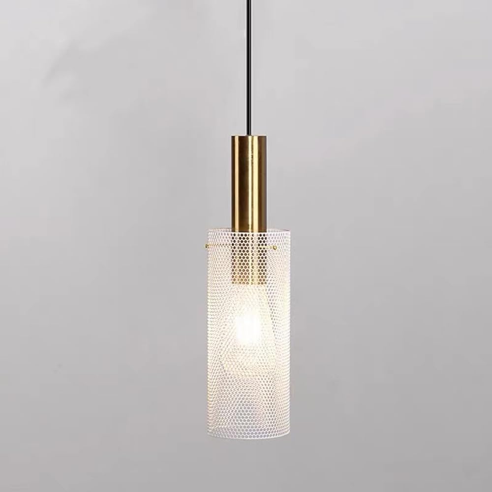 HUAYUSEDF Modern Black Pendant Light Fixture Mid Century Cylindrical Kitchen Island Small Hanging Lamp White Mini Lighting Nordic Bedroom Chandelier for Living Room Bar Counter Dining(White)