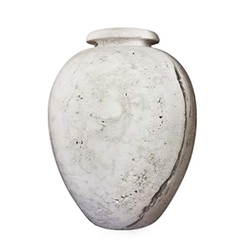 Vase en travertin lourd de 36 cm stable pour grands bouquets sans risque de basculement