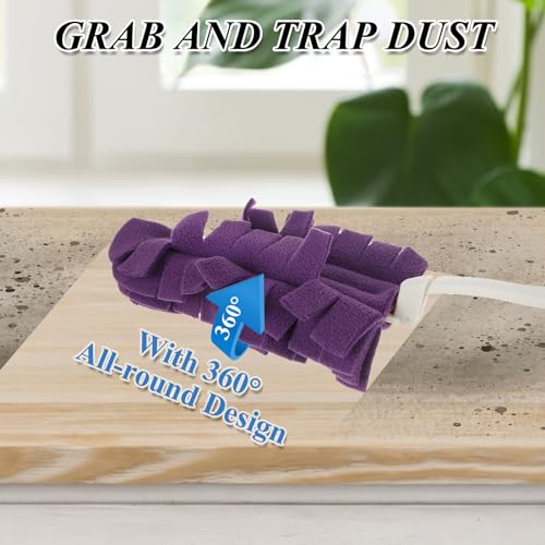 Image of 12Pcs Fleece Duster Refills, Cleaning Reusable Duster Refills, Washable 5 Color with 10 Refill & 2 Handle, Reusable Dusters for Swiffer, Cleaning Home, Pet Hair, Corners, Furniture