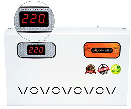 Image of MuscleGrid 4KVA (150V-280V) Heavy Duty Electricity Bill Reducer Mainline Voltage Stabilizer and Guard for 1.5ton Split and Window AC