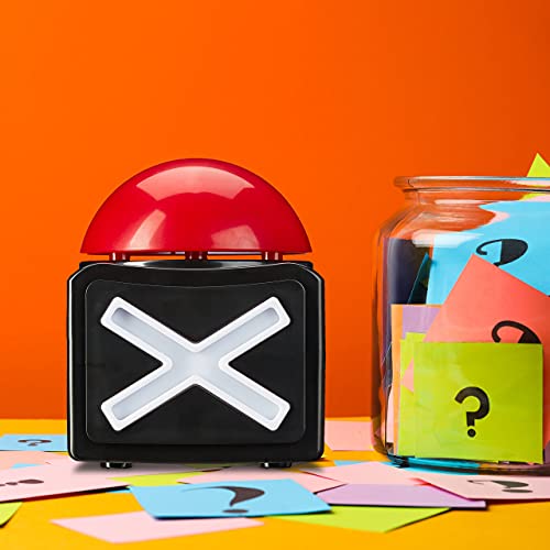 Relaxdays Buzzer mit Sound & Licht, Party Zubehör für Spielabende, batteriebetrieben, Quizbuzzer Kunststoff, rot/schwarz