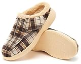 Mens Slippers with Arch Support,Orthopedic Slippers Fleece Lining,Adjustable Plantar Fasciitis Ortho