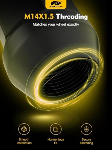 MIKKUPPA 24pcs M14x1.5 Lug Nuts - Replacement for 1999-2024 Chevy Silverado 1500, 2012-2024 Chevy Suburban, 2000-2024 GMC Yukon, 2012-2024 Ram 1500, 7/8" Hex Black Closed End OEM Lug Nuts