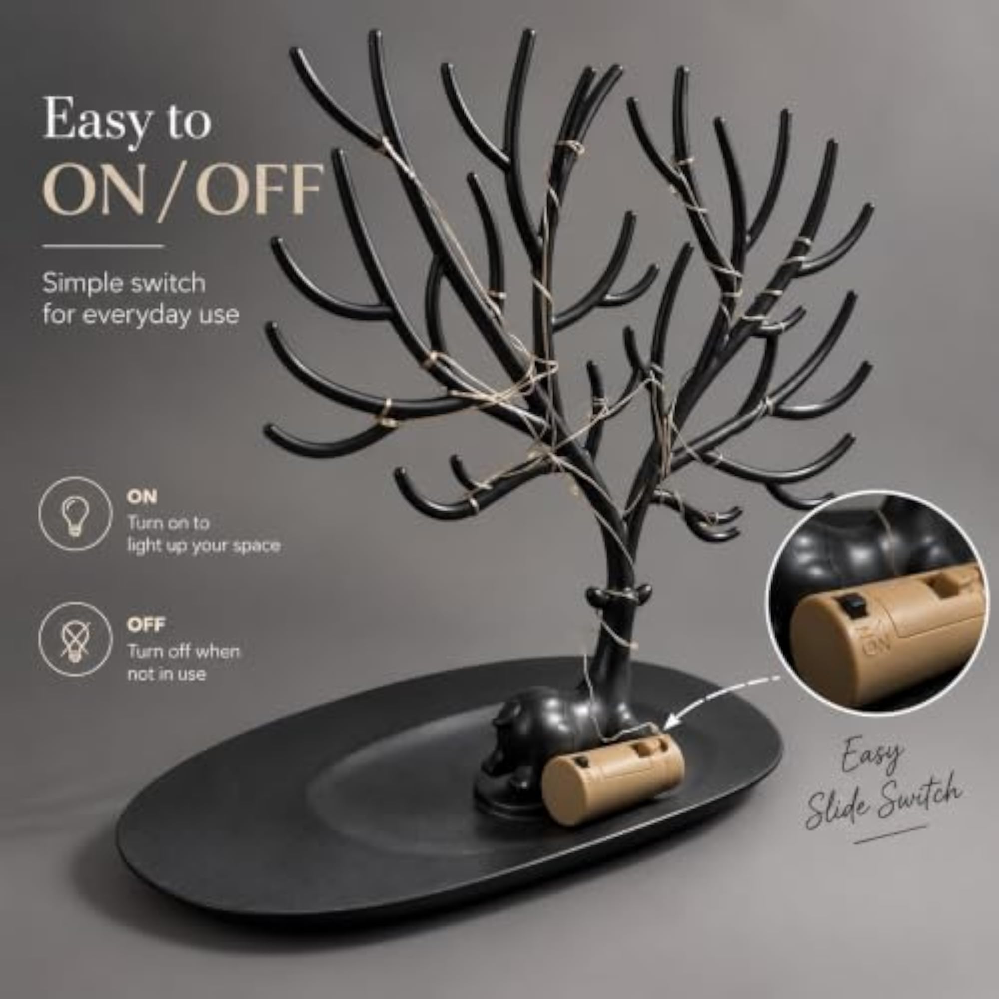 Jewellery Organizer Tree with LED Lights