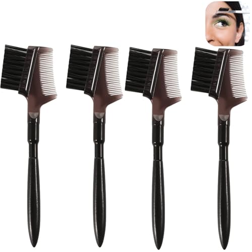 Eyebrow Brush, 2 Pcs Double-sided Eyelash & Eyebrow Brush, Black