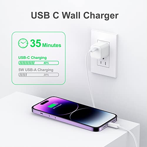 USB C Charger Block, Besgoods Phone Charger Power Adapter C Type Fast Charging Cube Wall Plug Compatible with iPhone 15 Pro Max 14 13 12 11 SE XR XS X 8 7 Plus Pad-White,3Pack