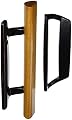 Wright Products - Mortise Sliding Patio Door Handle and Installation Hardware Set, Wood/Black - Replacement Sliding Glass Door Lock, 3-15/16 in