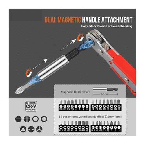 Set de herramientas manuales 1/4 3/8'' con llave de torque miniatura 5