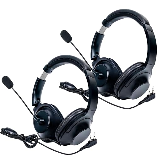 SAMCOM Overhead Walkie Talkies Headset with Boom Mic, for FPCN10A FPCN30A Two-Way Radios, Compatible with BF-888S,UV5R Kenwood Walkie-Talkies, 2 Pin 2...