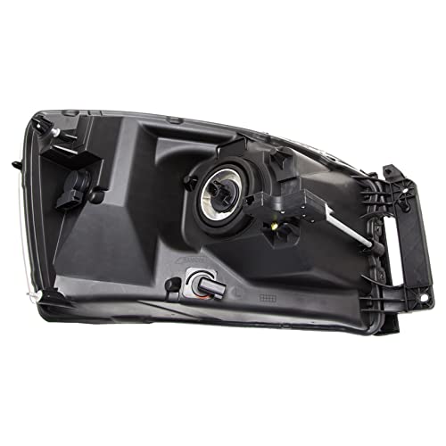 Image of TRQ Driver Side Headlight Assembly Halogen Chrome Bezel Compatible with 2006-2008 Dodge Ram 1500 2006-2009 Ram 2500 Ram 3500 With Amber Bar CH2518114