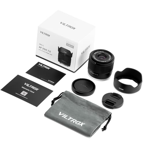 VILTROX 25mm f/1.7 APS-C Prime Lens for Sony E-Mount Compatible with Sony a6600, a6700, ZV-E10, A7C, A7II, A7III, A7RII/III/IV/V, A7SIII, FX30, FX3, A9, ZV-E1, A7CR