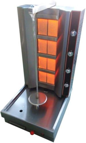 4 Zone Propane Gas Shawarma Gyro Vertical Broiler Tacos Al Pastor Grill