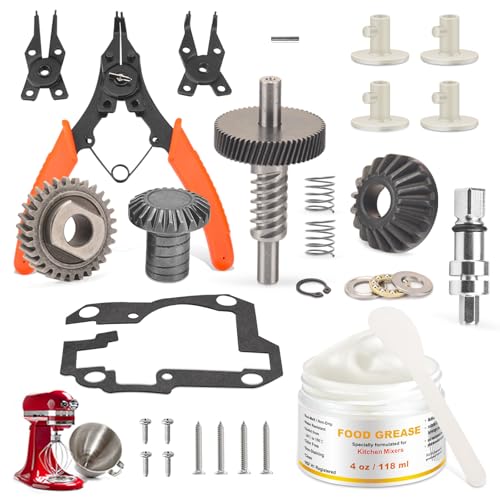 Kit de engrenagem helicoidal para KitchenAid/Whirlpool 5QT & 6QT Stand Mixer, substitui 9706529 9709