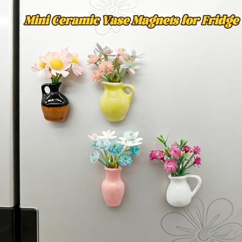 8 imanes mini jarrón de cerámica para refrigerador miniatura 2
