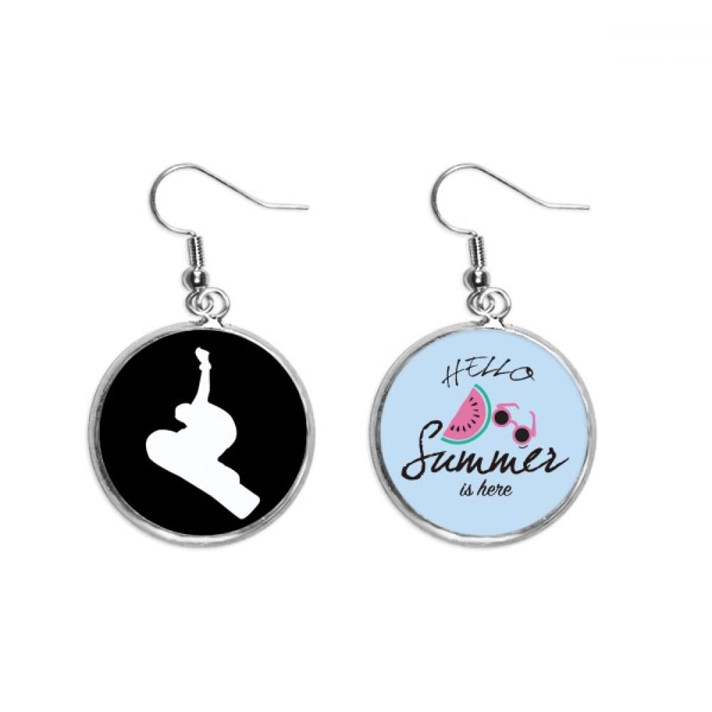 Pendientes de sandía verano lóbulo accesorio skate sport negro 5
