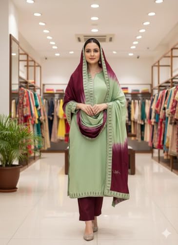 Image of HMP Fashion Womens Bombay Cotton Embroidery Tie Cotton Unstitch dress Material With Chanderi lace bordered Dupatta