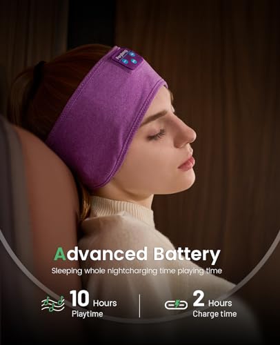 Image of Sleep Headphones Headband, Bluetooth 5.4 Sleep Headband Headphones for Side Sleepers with Ultra-Thin HD Stereo Speakers, Fast-Charging Battery, Wireless Earphones Sport Headband for Men Women