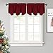 NICETOWN Blackout Scalloped Valance Drape - 52-inch by 18-inch Christmas Curtain Xmas Home Decor Rod Pocket Valance Curtain, Burgundy, Single Panel