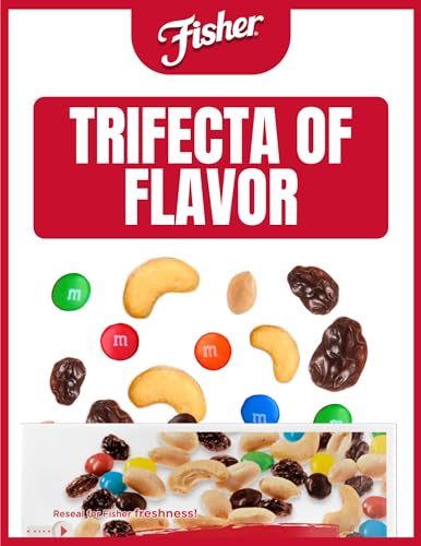 Fisher Snack Summit Trail Mix, 4 oz (Pack of 6), Peanuts, Milk Chocolate Candies, Raisins and Cashews, Snacks for Adults and Kids, Dried Fruit Snack, Trail Mix Individual Packs