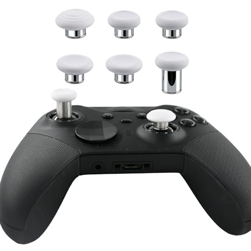 Image of 6 in 1 Metal Thumbsticks Replacement for Xbox Elite Series 2 Controllers, Thumbsticks for Elite Series 2 Core Controllers, Elite Series 2 Controller Replacement Thumbsticks (White)