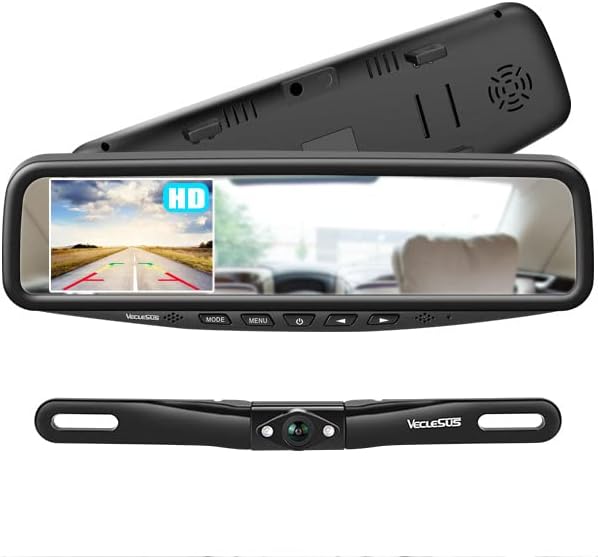 VECLESUS VT1 1080P Wired Car Backup Camera Kit, Easy to Install for Continuous or Reversing Viewing, 4.3″ in-Mirror Clip-on Monitor with HD Backup Camera for Cars, Pickups, SUVs, Vans, Sedans, Trucks VECLESUS VT1 1080P Wired Car Backup Camera Kit, Easy to Install for Continuous or Reversing Viewing, 4.3″ in-Mirror Clip-on Monitor with HD Backup Camera for Cars, Pickups, SUVs, Vans, Sedans, Trucks