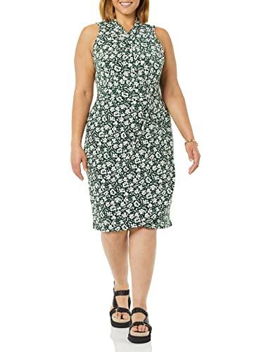 Image of Amazon Essentials Women's Sleeveless Faux Wrap Dress with Crossover Twist Neck