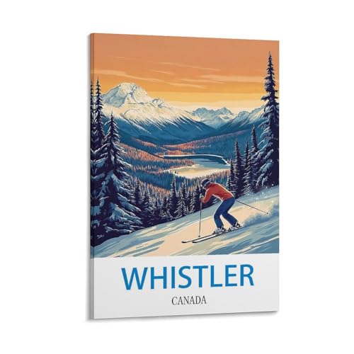 Whistler Canada Poster voyage vintage 30x45cm le cadeau idéal pour amoureux de montagne