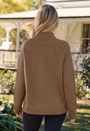 Image of MEROKEETY Women's Turtleneck Long Sleeve Sweater 2025 Fall Cozy Knit Loose Casual Trendy Pullover Tops Winter Clothes