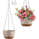 Set of 2-10 Inch Hanging Planters for Indoor Outdoor Plants