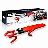 Steering Wheel Lock Twin Bar, Steering Lock, Stop Thieves Stealing Your Car, Car Steering Wheel Locks, Anti-Theft Device, Universal Fit, High Visibility, Adjustable Length, 3 Keys (Red) #2