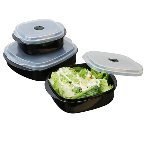 Image of Calypso Basics by Reston Lloyd 6-Piece Microwave Cookware, Steamer and Storage Set, Black