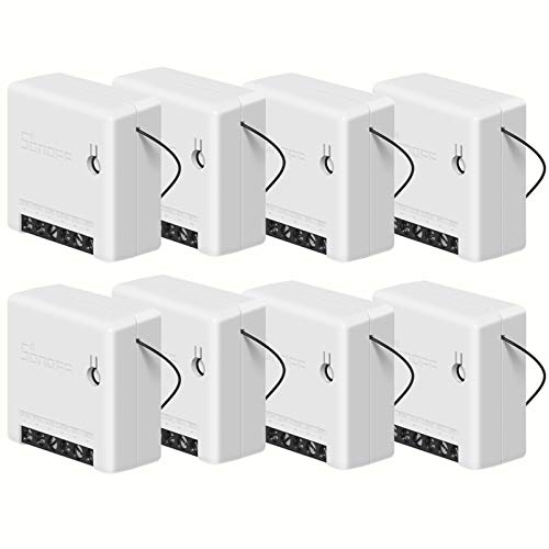 Sonoff Mini 8PCS Interruttore Fai-da-Te Smart Switch Piccolo Corpo Telecomando Interruttore WiFi Supporto Interruttore Esterno Funziona con Google Home/Nest IFTTT e Alexa