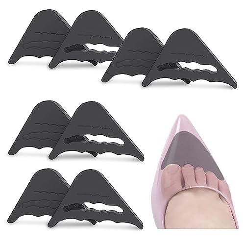 Image of 4 Pairs Toe Filler Inserts for Shoes Too Big, Adjustable Toe Plug Reusable Shoes Filler,Shoes Inserts Foam Shoe Fitters for Women Men Pumps Flats Sneakers Black Beige 4 Black