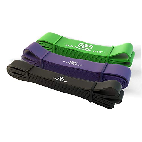 Garage Fit Pull Up Band Set - Resistance Bands, Pull Up Assist Bands, Assisted Pull up Bands (Bundle #2 Black & #3 Purple & #4 Green)