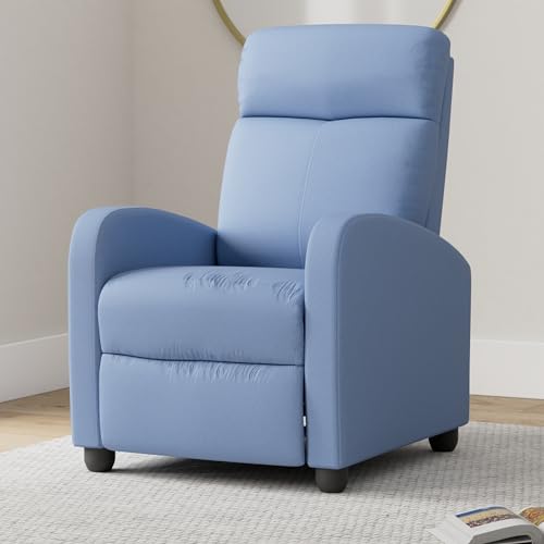 Image of BestMassage Recliner Chair with 2 Point Massage Function | Textile Blue