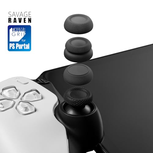 Savage Raven by Skull & Co. Skin, CQC and FPS Thumb Grip Set Joystick Cap Analog Stick Cap for PlayStation Portal - Black, 3 Pairs(6pcs) - imagen 2