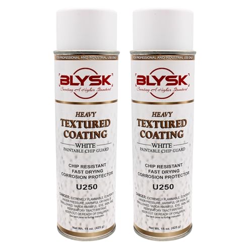 Blysk U250 Heavy-Duty Textured Coating White 15oz – Paintable Chip Guard, Fast-Drying, Corrosion-Resistant, Impact Protection (2)
