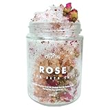 Premium Rose Epsom Salt Bath Salt w/Real Petals - Mix of Himalayan & Magnesium Epsom Salt Bath Soak