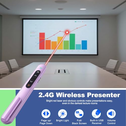 image for QUI Presentation Clicker for PowerPoint, RF 2.4GHz USB Wireless Presen