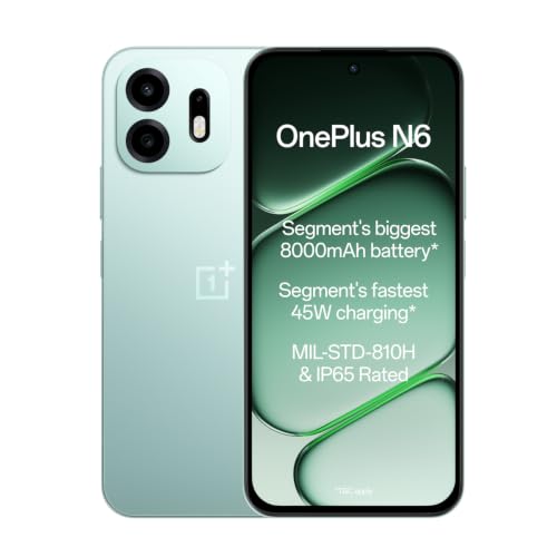OnePlus N6 | 6GB+128GB | Fresh Mint | Segment's Biggest 8000mAh Battery | Segment's Fastest 45W Charging | 60-Month Smoothness | Smooth 120Hz Display 