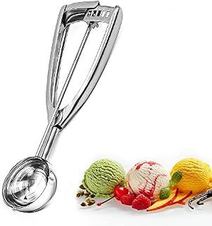 Bixel Ice Cream Scoops with Easy Trigger - Small Sized (4cm) 304 Stainless Steel Cookie Scoop for Meatballs, Mellon Balls, Mashed Potatoes and Muffins