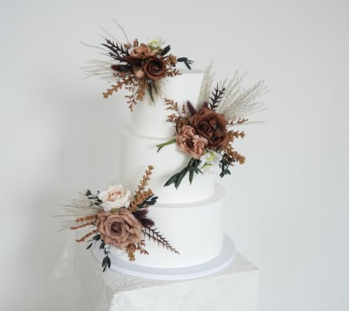 Set de Adorno Floral para Pastel de Boda Rustic Chic miniatura 3