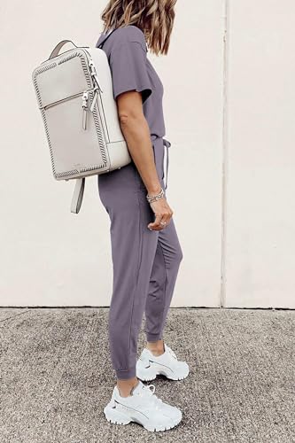 PRETTYGARDEN Women's Two Piece Sets 2025 Summer Spring Jogger Pants Travel Vacation Lounge Outfits Airplane Matching Clothes