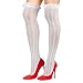 Benefeet Sox Thigh High Socks for Women with Bow Ruffle Mesh Fishnet Long Knee High Stockings Girls Cute Sexy Frilly Sheer Hollow Out See Through Lolita Stockings, White