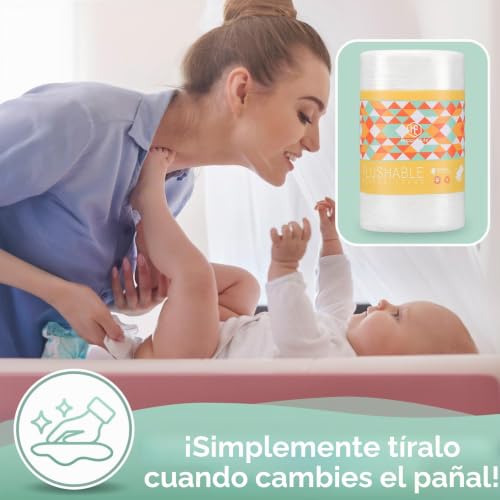 Miniatura 7 de 100pcs Roll Forros De Pañales Desechables Para Bebés, Forros De Pañales Para Bebés Biodegradables Y Sin Olor De Bambú