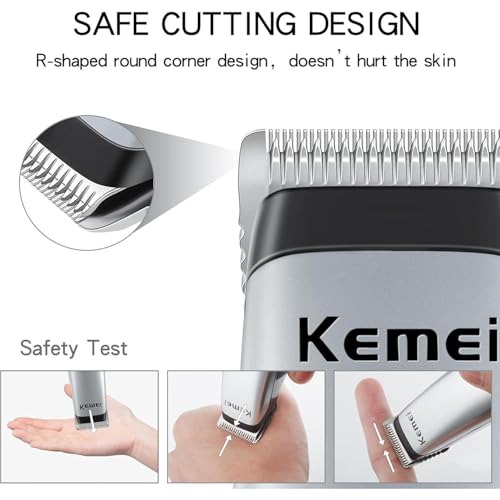 KEMEI Mini Clippers Trimmer Groomer Cordless Self-Haircut Kit Styling Shears with Stainless Steel