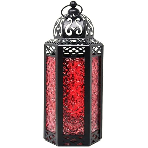 Lanterne in stile marocchino, metallo, Red, medium