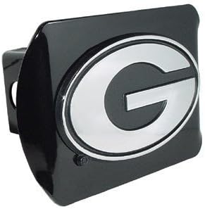 Elektroplate C210GB1 University of Georgia Bulldogs Black with Chrome G Emblem NCAA College Sports Metal Trailer Hitch, 2" Auto Car Truck Receiver Cover
