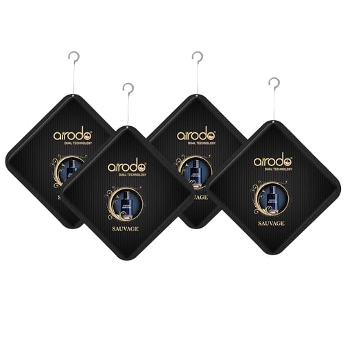 Image of Airodo Sauvage Luxury Gel Air Freshener with Dual Technology For Living Room, Office, Car, Bathroom | Lasts up to 30 days | Easy to Use, Non-Spill & Long-Lasting | 10g (Pack of 4)