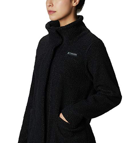 Columbia Jaqueta feminina Panorama longa, preta, GG